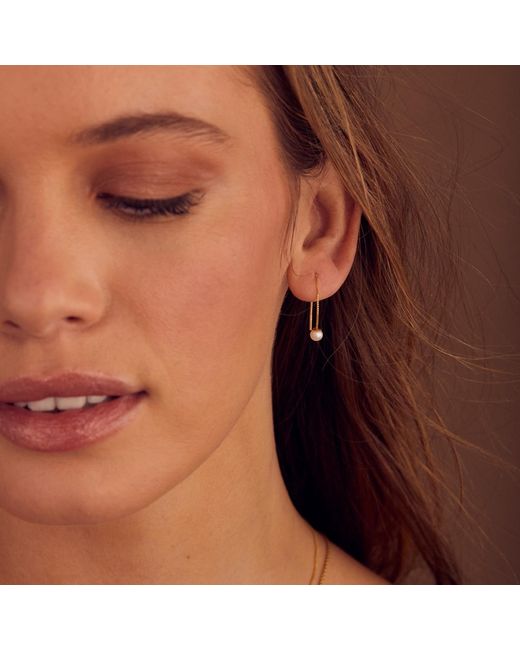Posh Totty Designs Metallic Gold Pearl Thread Through Earrings