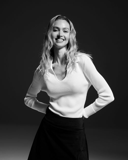 Victoria Paulsen White Samantha Long Sleeve Knit Polo