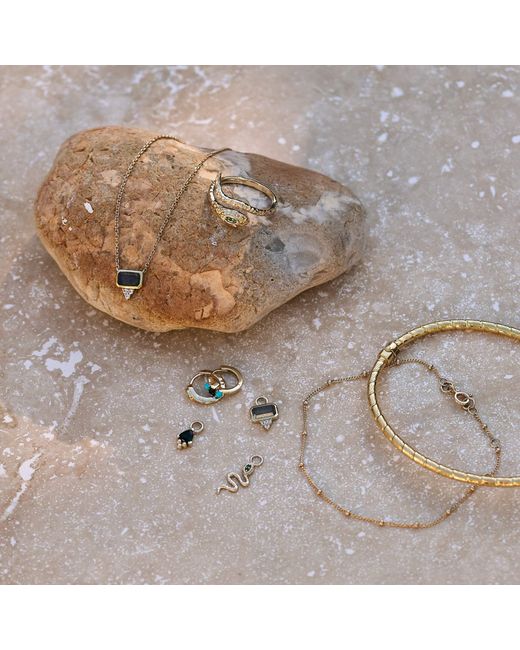 Zohreh Metallic Labradorite & Sapphire Necklace 9K