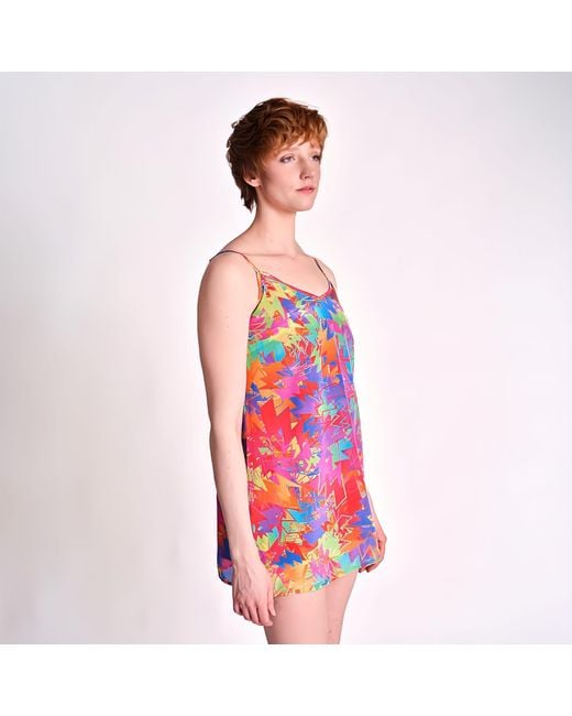 Any Old Iron Red Pastel Lightning Short Dress