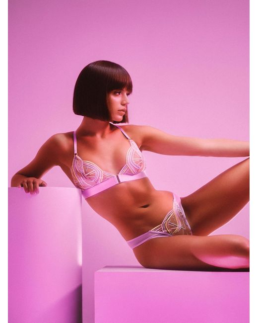 Somewhere Never Pink Miami Nice Triangle Bralette