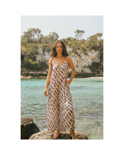 Traffic People White Hummingbird And Bird Print Ithaca Sleeveless Jumpsuit