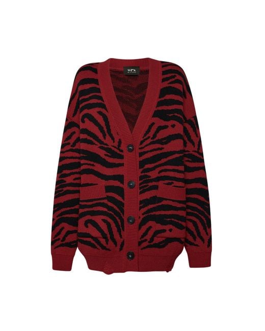 SVETA Milano Red Georgia Merino Wool Cardigan