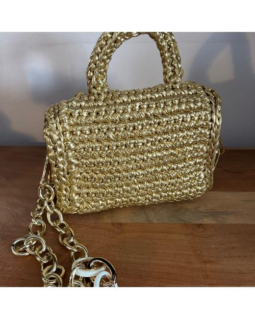 Sibylla Delphica Metallic Crochet Clutch Bag