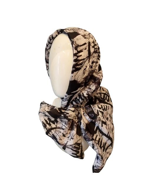 Romer Millinery Black Twisturban Turban & Abstract Print Fluted Edge