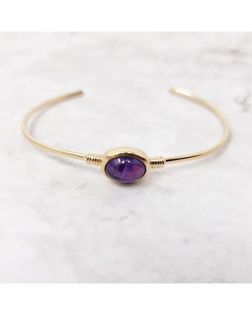 Harfi Metallic Vermeil Amethyst February Birthstone Bangle