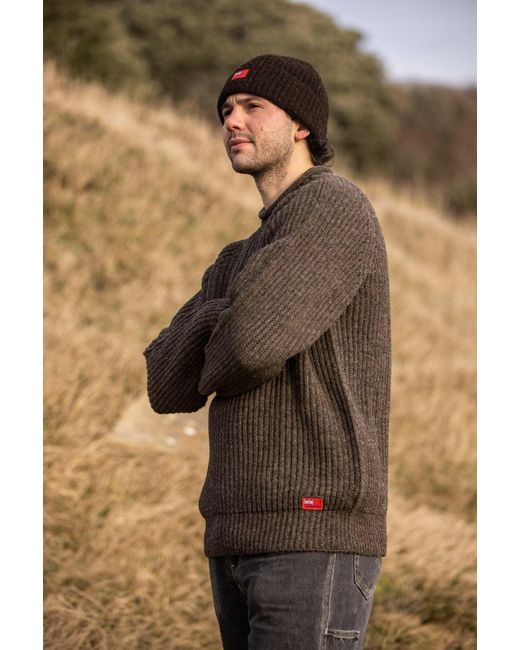 Arthur Beale Brown Neutrals Fisherman Jumper for men