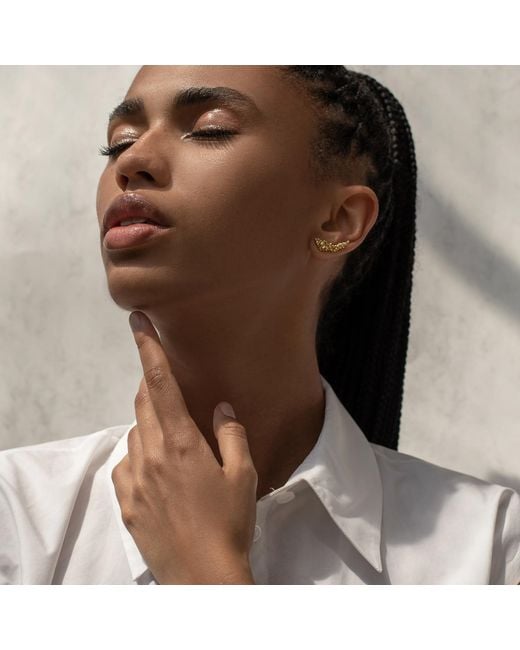 EVA REMENYI Metallic Céleste Deux Asymmetrical Stud Earrings