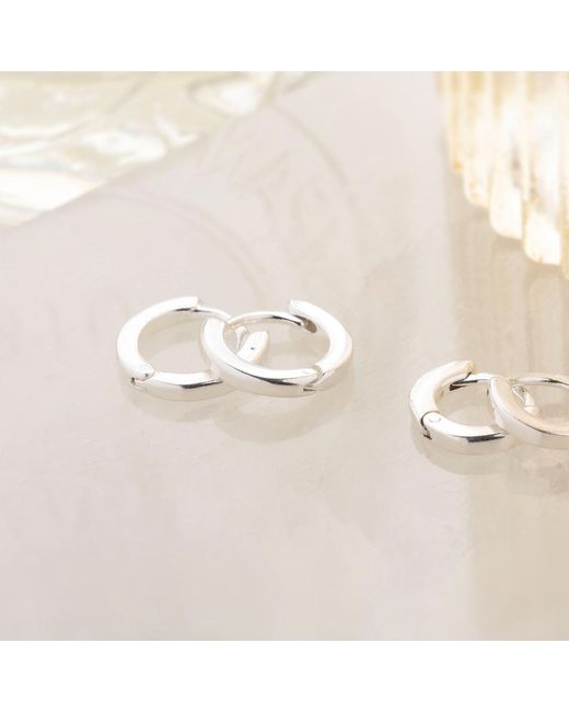 Nellou Jewellery Metallic Nell Huggie Earrings Sterling Small