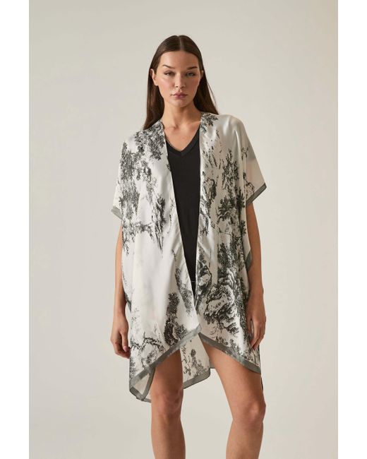 James Lakeland White Marble Print- Kaftan