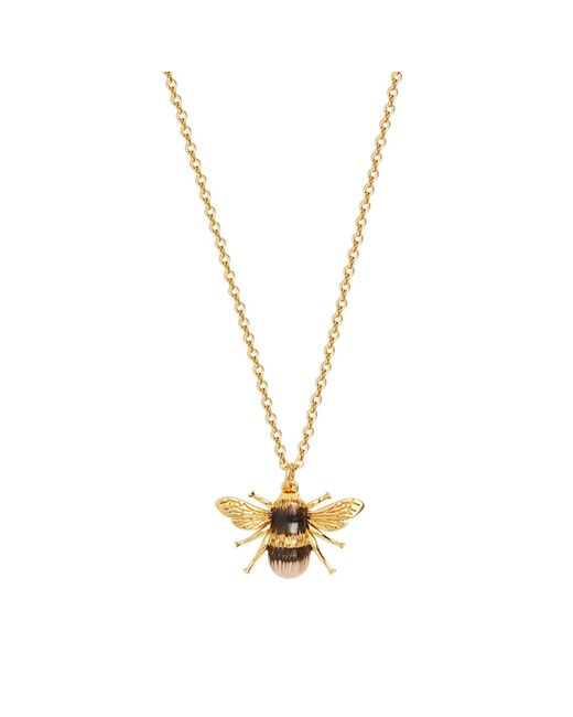 Fable England Metallic Bee Necklace & Stud Earrings Set