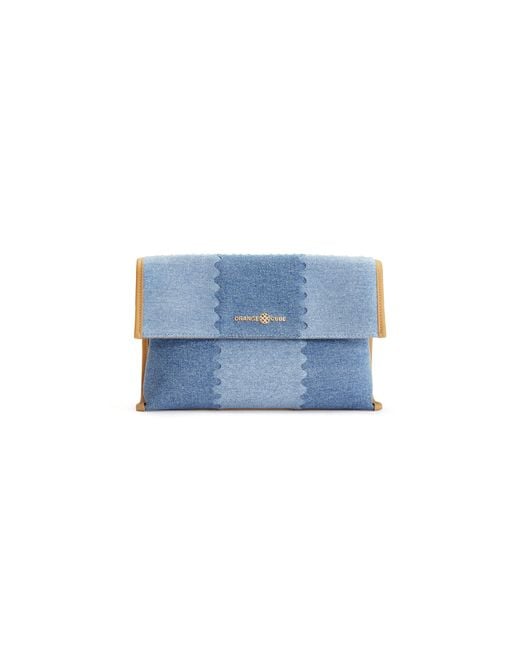 Orange Cube Blue Square Stitch Messenger Bag