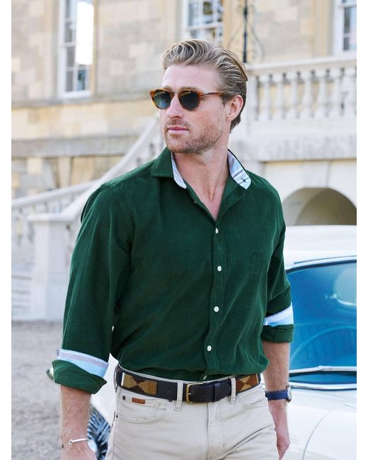 Koy Clothing Green Pine Cord Shirt for men