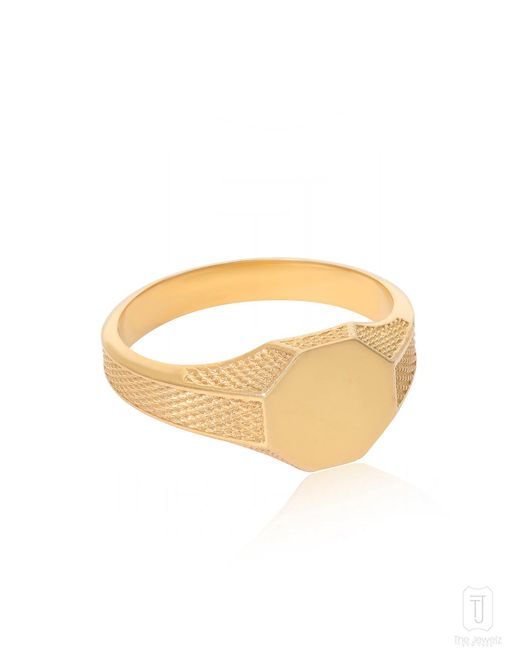 The Jewelz Metallic Textured Signet Ring For for men