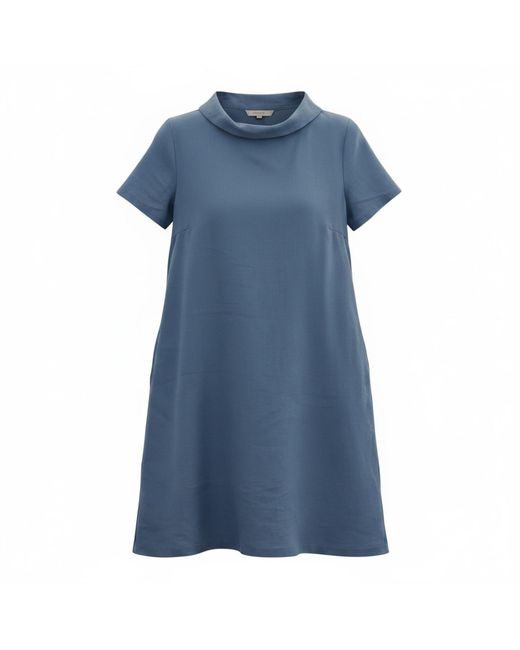 LeMuse Blue Story — Soft Linen Short-Sleeve Dress