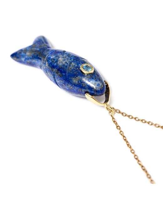 Kybele Studio Blue Lapis Lazuli Fish Pendant Necklace