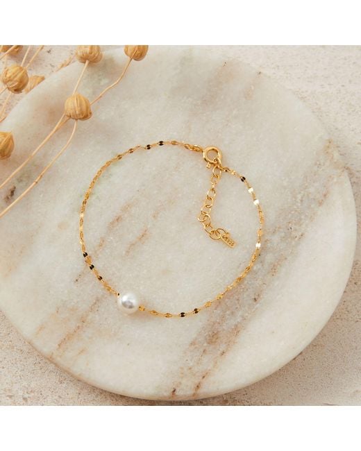 Esterah Metallic Floating Pearl Bracelet