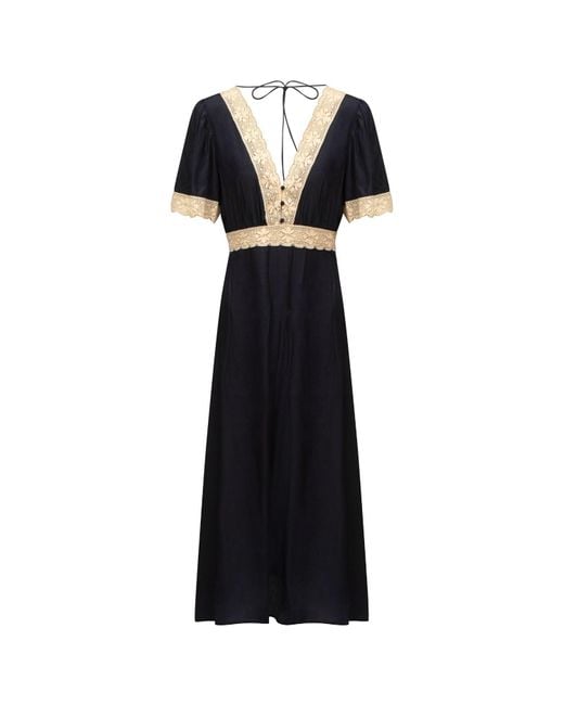 Traffic People Blue Midnight Lace Felicity Dress