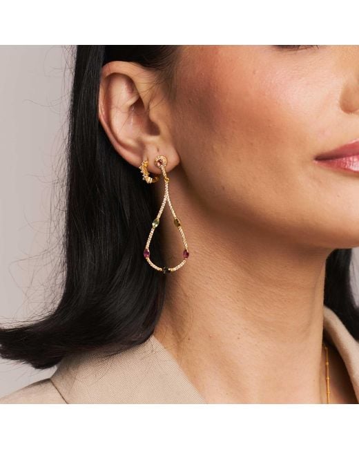 Moon London Metallic Eve Mixed Tourmaline Drop Earrings