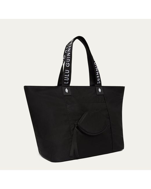 Lulu Guinness Black Nylon Macy Tote Bag