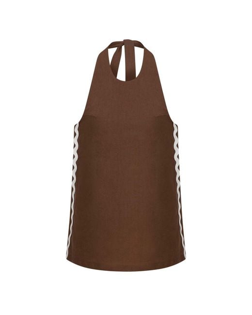 Thisisu Collection Brown Wavy Top