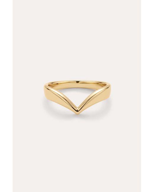 Vanhi Metallic Veda Plain Chevron Ring