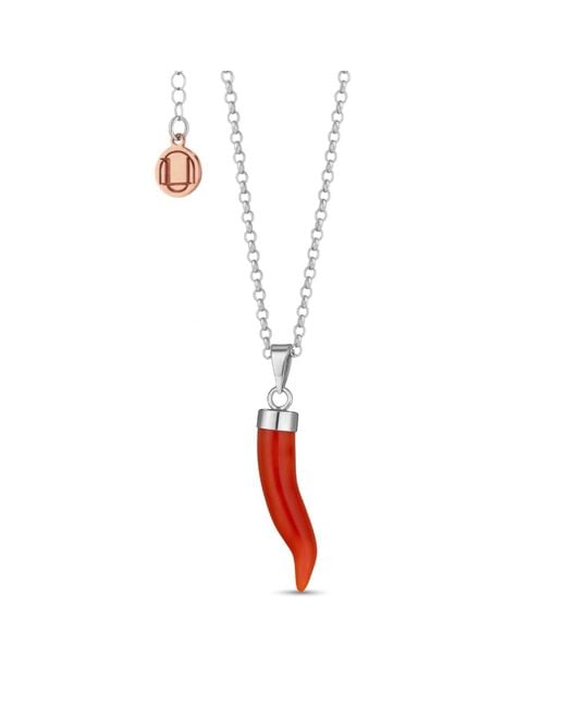 Unaloe White Timeless Italian Cornicello Necklace