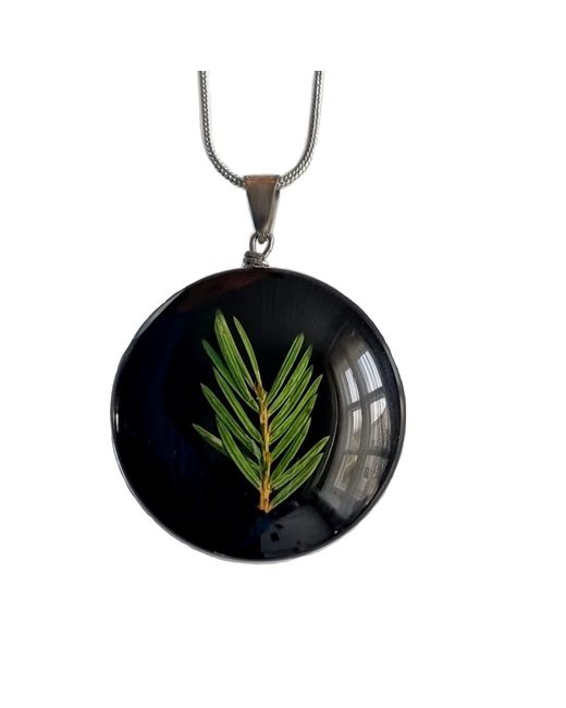 Laura Daili Black Glass Spruce Needle Pendant – A Touch Of Winter Magic
