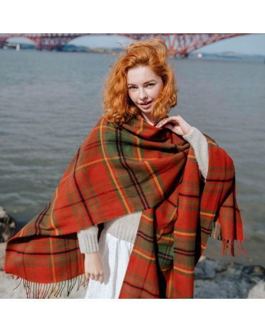 Araminta Campbell Ltd Red Autumn Woodland Walk Lambswool Serape