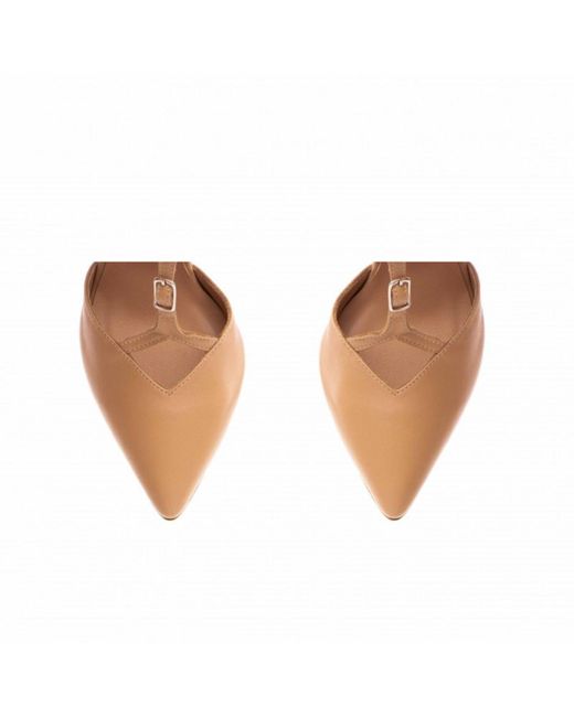 The 5Th Element Brown Neutrals Freya T-Strap Pumps