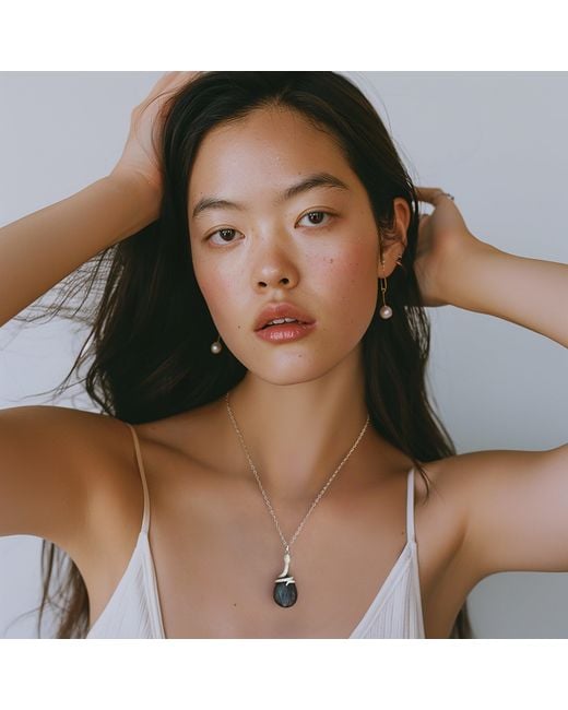 Ormiro Metallic Kundalini Snake Labradorite Vermeil Necklace