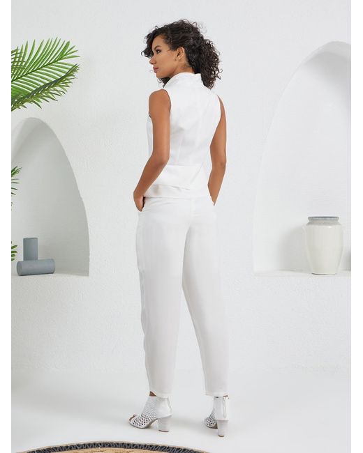 Lumina Eligma White Construct Vest Suit Ensemble