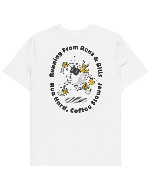 Anchor and Crew White Gustatory Coffee Over Bills Organic Cotton Embroidered T-Shirt