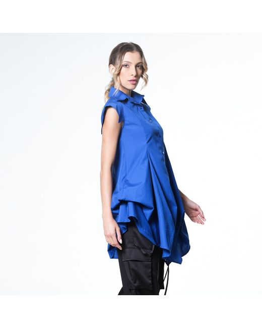 Metamorph Blue Loose Sleeveless Shirt