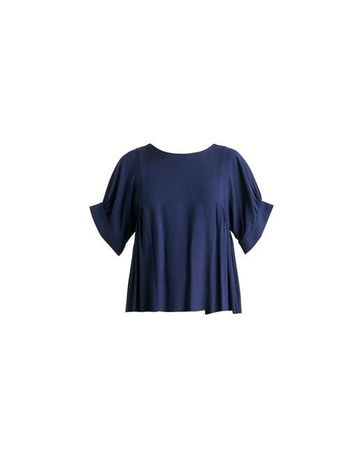 Paisie Blue Relaxed Fit Top With Back Bow Detail