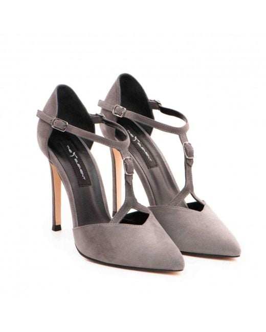 The 5Th Element Gray Freya T-Strap Pumps