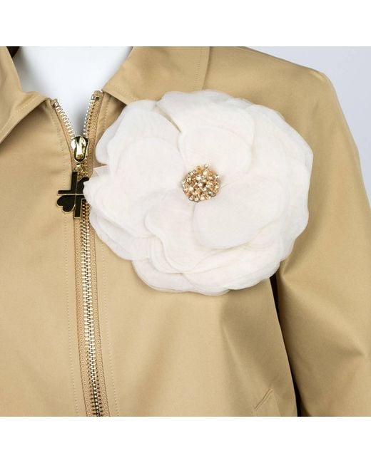 House of Laines London Natural Neutrals Laines Couture Hand Embellished Cream Organza Flower Trench
