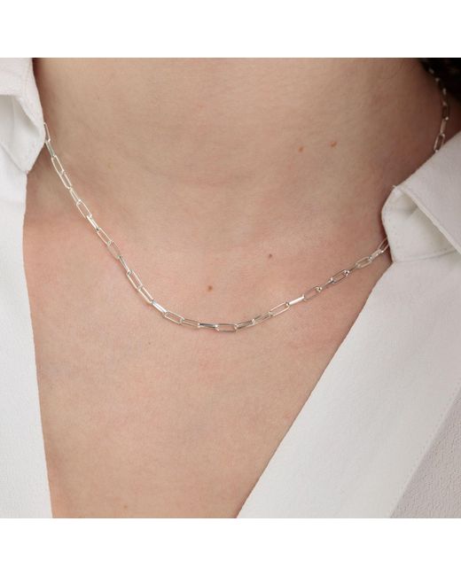 Lily Charmed Metallic Sterling Box Link Chain Necklace