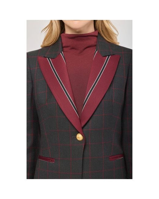 The Extreme Collection Black Wool Blazer With Contrast Lapel Rowan