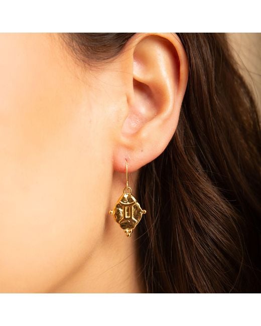Seven Saints Metallic Gemini Vintage-Style Dangle Earrings, Plated