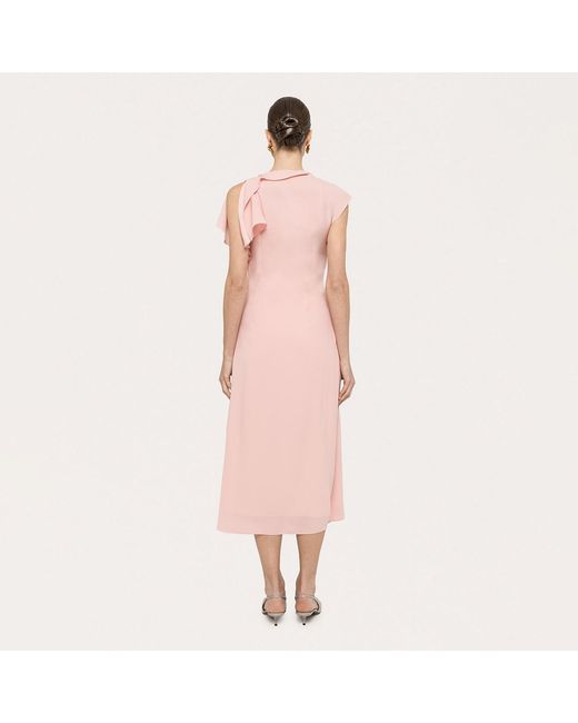 Nissa Pink A-Line Crepe Dress