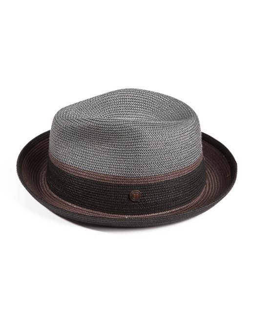 Dasmarca Hats Gray Dasmarca Verona Lightweight Summer Two Tone Straw Fedora Hat For And for men