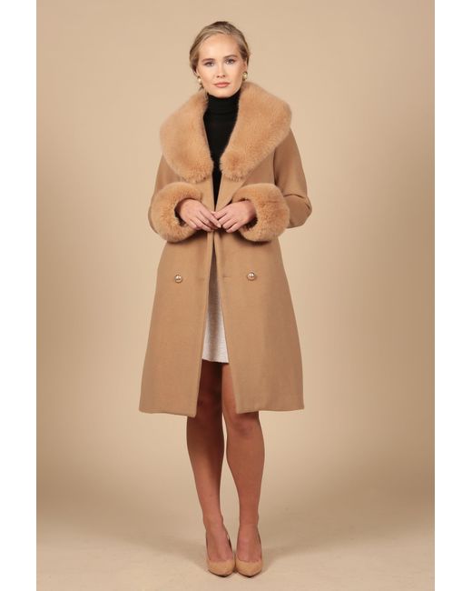 Santinni Brown Marlene Cashmere & Wool Coat