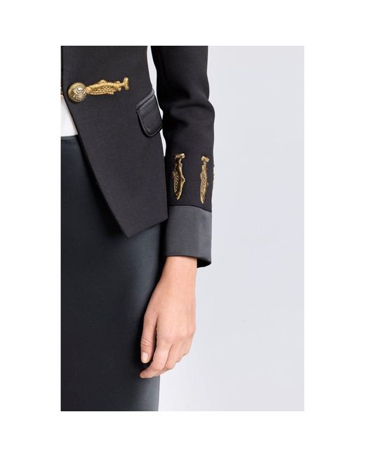 The Extreme Collection Black Military Blazer With Embroidery
