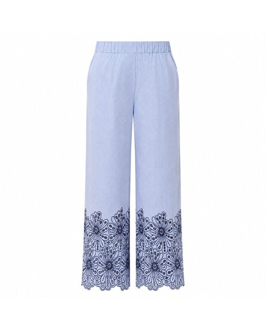 Exquise Blue Abrial Elastic Waist Straight Leg Pants