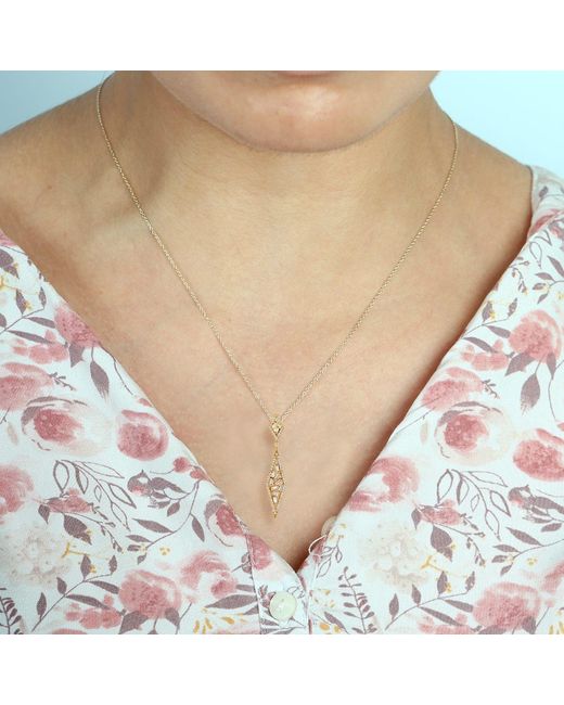 Artisan Metallic Baguette Diamond Geometric Drop Necklace
