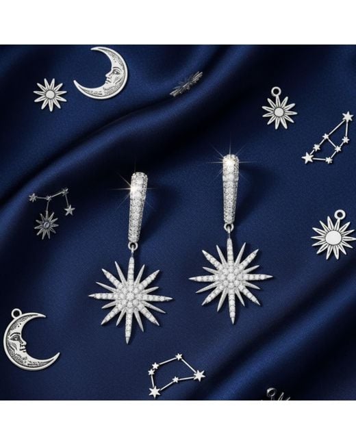 Latelita London Metallic Star Burst Drop Earrings