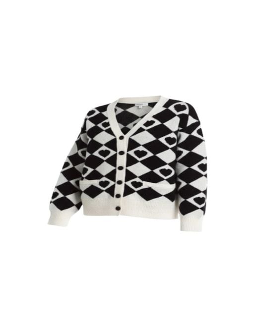 Saachi Black Checkered Hearts Cardigan