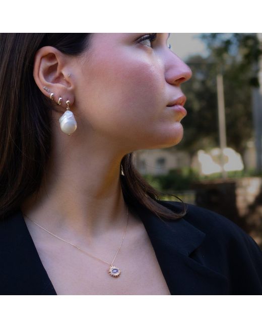 Ebru Jewelry White Bold Baroque Pearl & Stud Earrings
