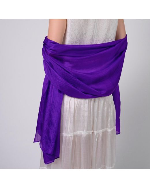 Silk and Bears Purple Royal Silk Scarf – Hand-Dyed Mulberry Silk, Eid & Evening Wrap